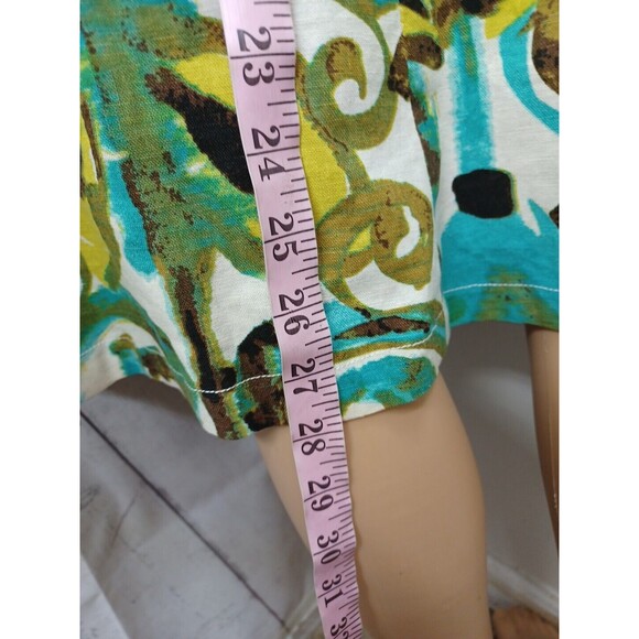 Kasper Essential Sportswear Watercolor Skirt Linen Blend A line Sz 16W - Picture 5 of 9